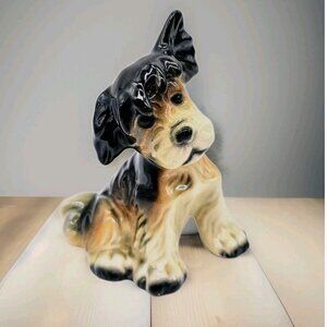 Vintage 1930's Erphila Germany Terrier Schnauzer Dog Porcelain 4.5" Figurine